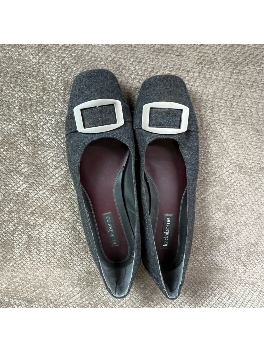 Liz Claiborne Gray Buckle Ballerina Flats size 10 EUC - Picture 4 of 16